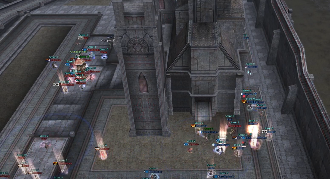 L2 Serenity gameplay screenshot showing epic battle scene